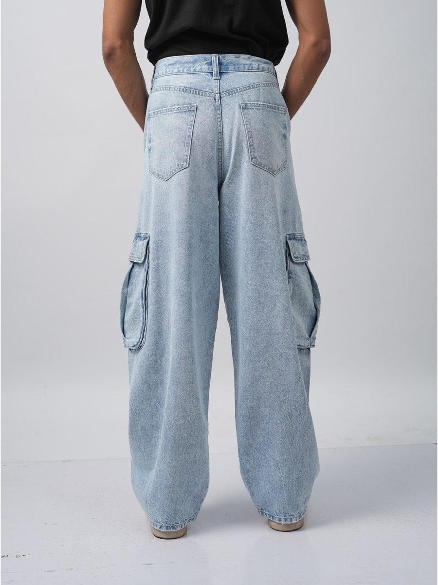 Relaxed Fit Distressed Blue Denim - Image 5