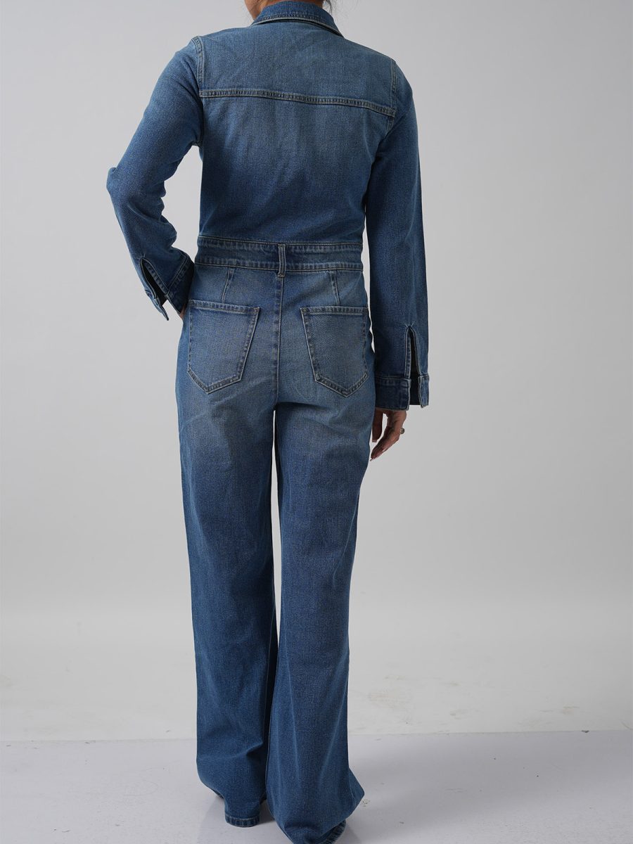 Classic Straight Leg Indigo Denim Pants - Image 4