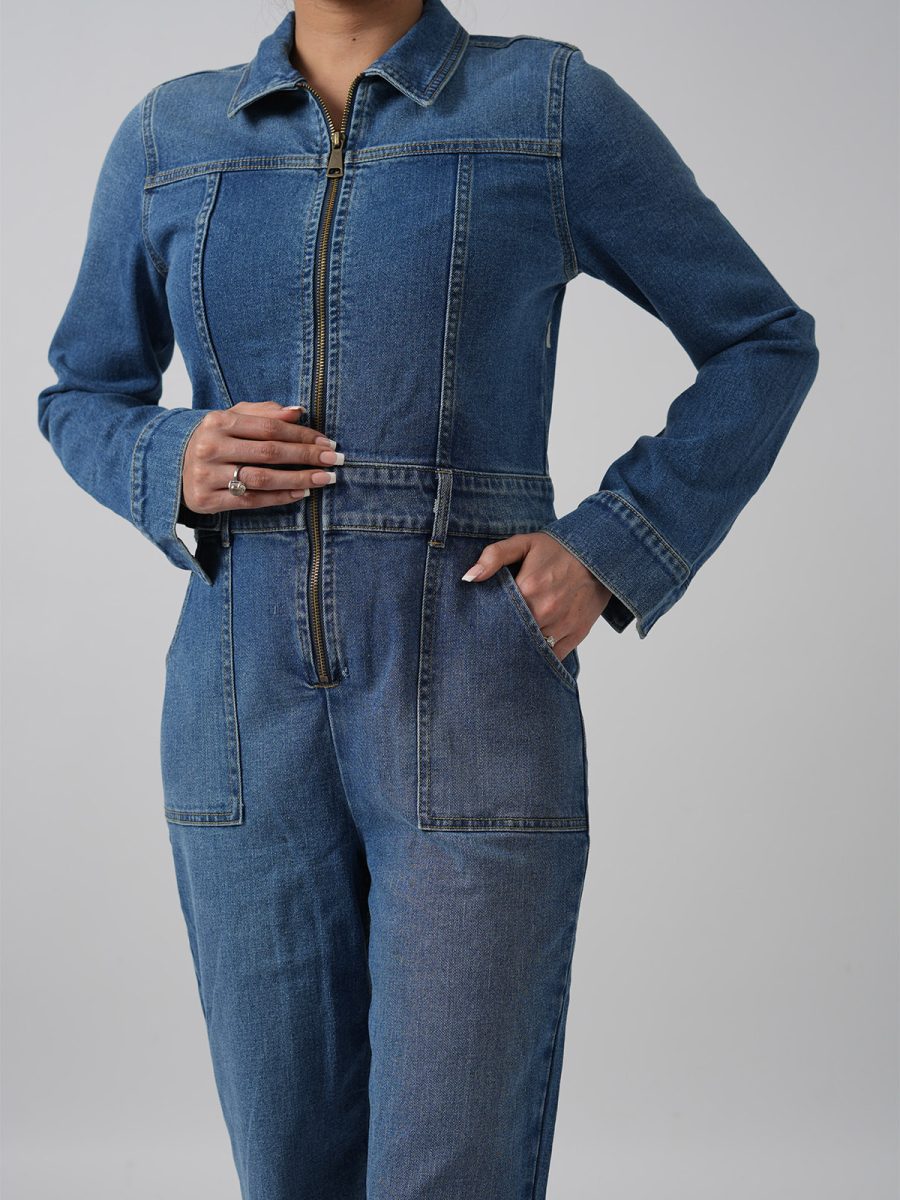 W Classic Straight Leg Indigo Denim Pants - Image 3