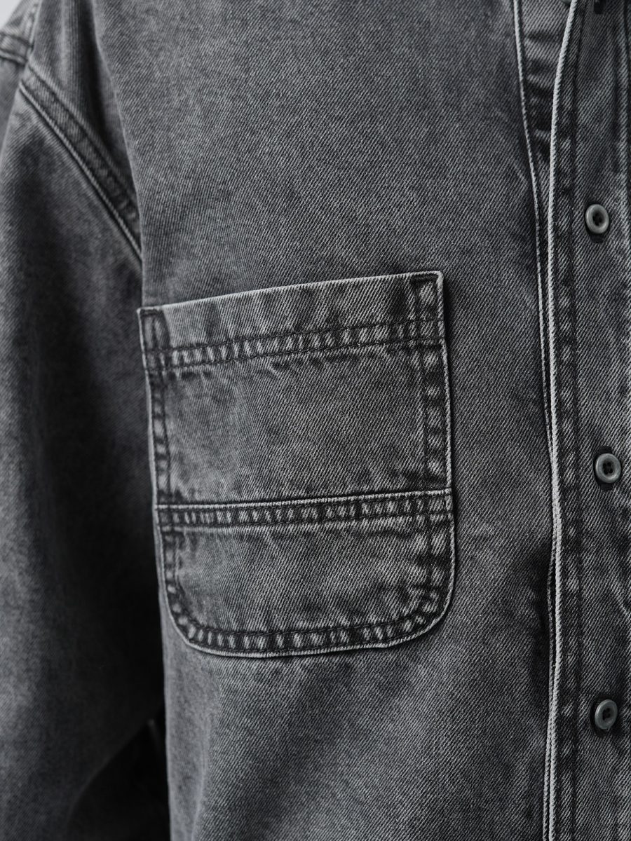 Oversized Embroidered Vintage Denim Jacket - Image 3