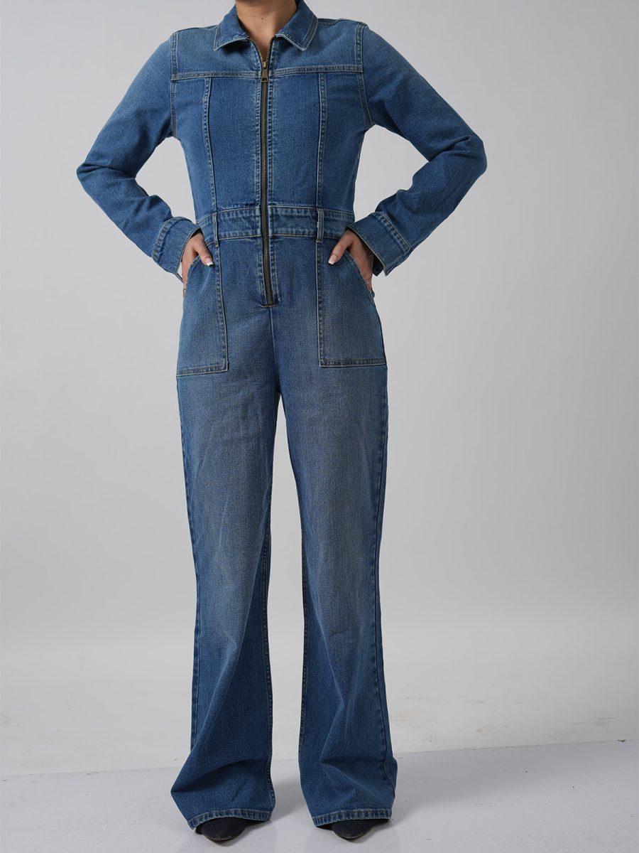 Classic Straight Leg Indigo Denim Pants - Image 2